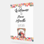 Kleurrijk bloemenacryl Mendhi teken Acryl Bord (Hoek)