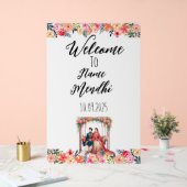 Kleurrijk bloemenacryl Mendhi teken Acryl Bord (Huwelijk)