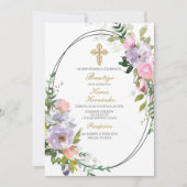 Kleurrijk bloemenboeket Doop Spaans Kaart (Voorkant)