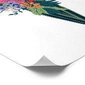 Kleurrijk bloemenboeket in een kegelvormige vaas poster (Hoek)