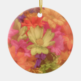 Kleurrijk Bloemenboeket Keramisch Ornament
