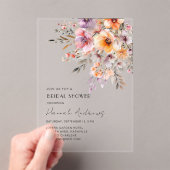 Kleurrijk, bloemenboeket Vrijgezellenfeest Acryl Uitnodigingen (Insitu (Draagbaar))