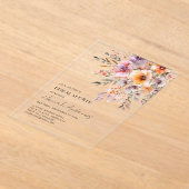 Kleurrijk, bloemenboeket Vrijgezellenfeest Acryl Uitnodigingen (Laagn)