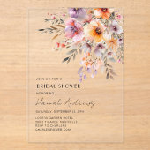 Kleurrijk, bloemenboeket Vrijgezellenfeest Acryl Uitnodigingen (Voorkant)