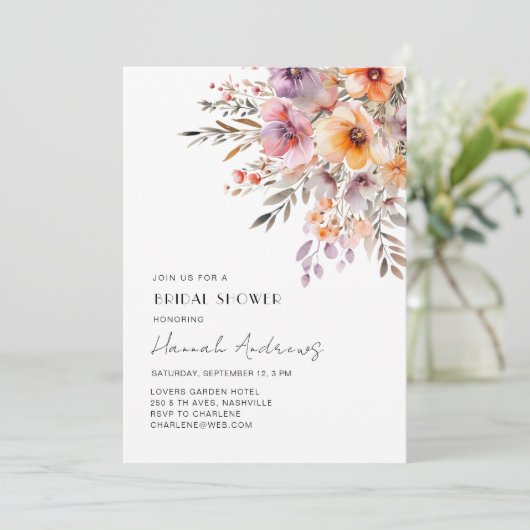 Kleurrijk, bloemenboeket Vrijgezellenfeest Kaart (Staand voorkant)