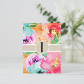 Kleurrijk Bloemend Modern Rustiek Botanisch Kraft Briefkaart (Staand voorkant)