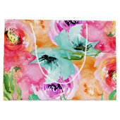 Kleurrijk Bloemend Modern Rustiek Botanisch Kraft Groot Cadeauzakje (Achterkant)