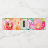 Kleurrijk Bloemend Modern Rustiek Botanisch Kraft Waterfles Etiket (Enkel label)