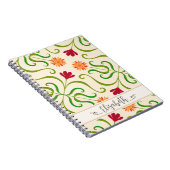 Kleurrijk bloemendamask zonnebloempatroon Mooie vo Notitieboek (Rechterzijde)