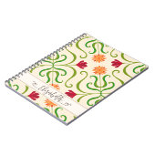 Kleurrijk bloemendamask zonnebloempatroon Mooie vo Notitieboek (Linkerzijde)