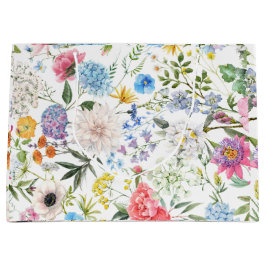 Kleurrijk bloemendesign in vintage stijl groot cadeauzakje