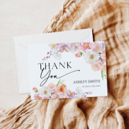 Kleurrijk Bloemendessin Vlak Model Bedankkaart