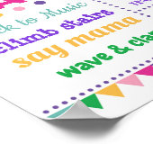 Kleurrijk Bloemenfeest 1e Verjaardag Mijlpaal Poster (Hoek)