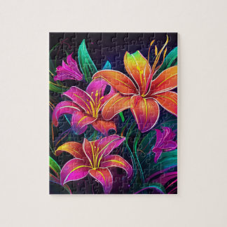 Kleurrijk Bloemengebied Puzzelspel, Kleurig Puzzel