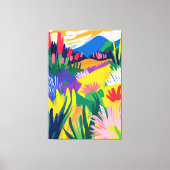 Kleurrijk bloemenlandschap in Fauvistische stijl Canvas Afdruk (Voorkant)
