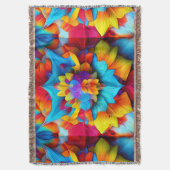 Kleurrijk bloemenmandala ontwerp deken (Voorkant Verticaal)