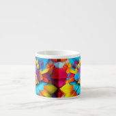 Kleurrijk bloemenmandala ontwerp espresso kop (Voorkant)