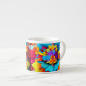 Kleurrijk bloemenmandala ontwerp espresso kop (Voorkant rechts)