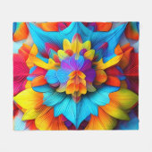 Kleurrijk bloemenmandala ontwerp fleece deken (Voorkant (Horizontaal))