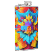 Kleurrijk bloemenmandala ontwerp heupfles (Rechts)