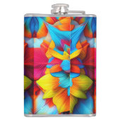 Kleurrijk bloemenmandala ontwerp heupfles (Achterkant)