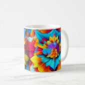 Kleurrijk bloemenmandala ontwerp koffiemok (Voorkant rechts)