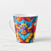 Kleurrijk bloemenmandala ontwerp latte mok (Linkerhoek)
