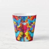 Kleurrijk bloemenmandala ontwerp latte mok (Voorkant)
