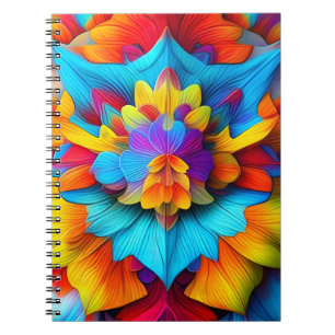 Kleurrijk bloemenmandala ontwerp notitieboek