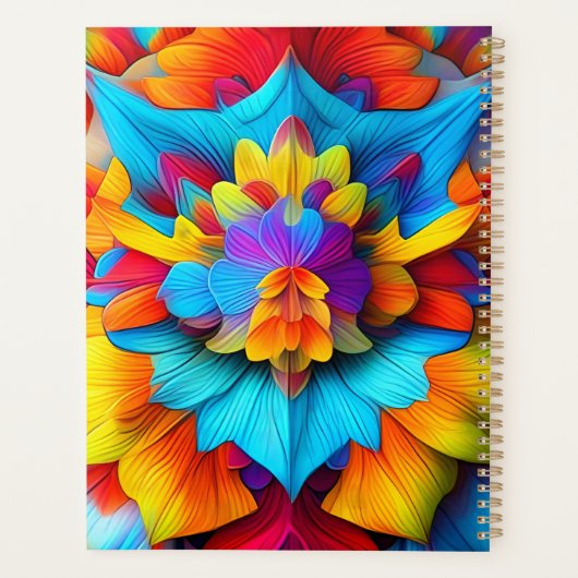 Kleurrijk bloemenmandala ontwerp planner (Achterkant)