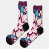 Kleurrijk bloemenmandala ontwerp sokken (Links)