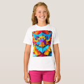 Kleurrijk bloemenmandala ontwerp t-shirt (Voorkant volledig)