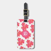 Kleurrijk bloemenmodern monogram bagagelabel (Voorkant verticaal)