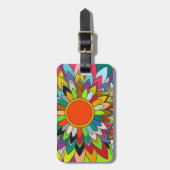 kleurrijk bloemenontwerp mandala yaei bagagelabel (Voorkant verticaal)