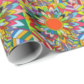 kleurrijk bloemenontwerp mandala yaei cadeaupapier (Rol Hoek)