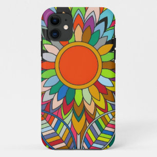 kleurrijk bloemenontwerp mandala yaei Case-Mate iPhone case