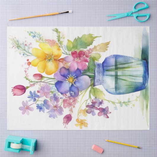 kleurrijk bloemenpapier tissuepapier (Craft)