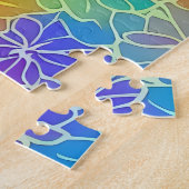 Kleurrijk bloemenpatroon moeilijk volwassen legpuzzel (Zijkant)