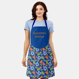 Kleurrijk Bloemenpatroon Oma's Keuken Schort