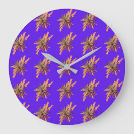 Kleurrijk bloemenpatroon op Paarse achtergrond Grote Klok