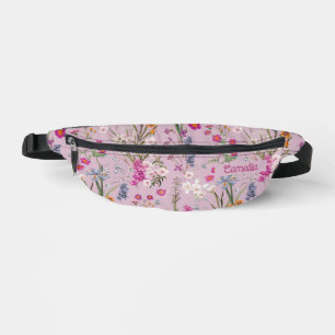  Kleurrijk Bloemenpatroon Paarse Roze Custom Heuptasje