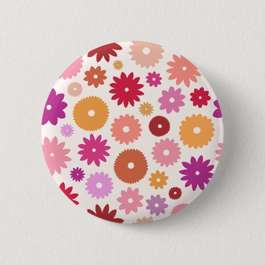 Kleurrijk Bloemenpatroon Ronde Button 5,7 Cm (Voorkant)