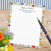 Kleurrijk Bloemenrand Briefpapier