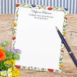 Kleurrijk Bloemenrand Briefpapier