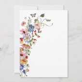 Kleurrijk bloemenrepetitie diner kaart (Achterkant)