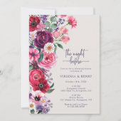 Kleurrijk bloemenrepetitie diner kaart (Voorkant)