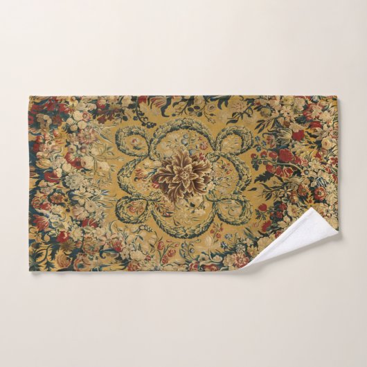 Kleurrijk bloementapijtpatroon bad handdoek (Handdoek)