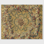 Kleurrijk  bloementapijtpatroon cadeaupapier (Vlak)