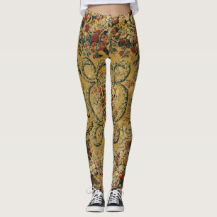 Kleurrijk bloementapijtpatroon leggings