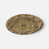 Kleurrijk  bloementapijtpatroon papieren bordje (Gekanteld)